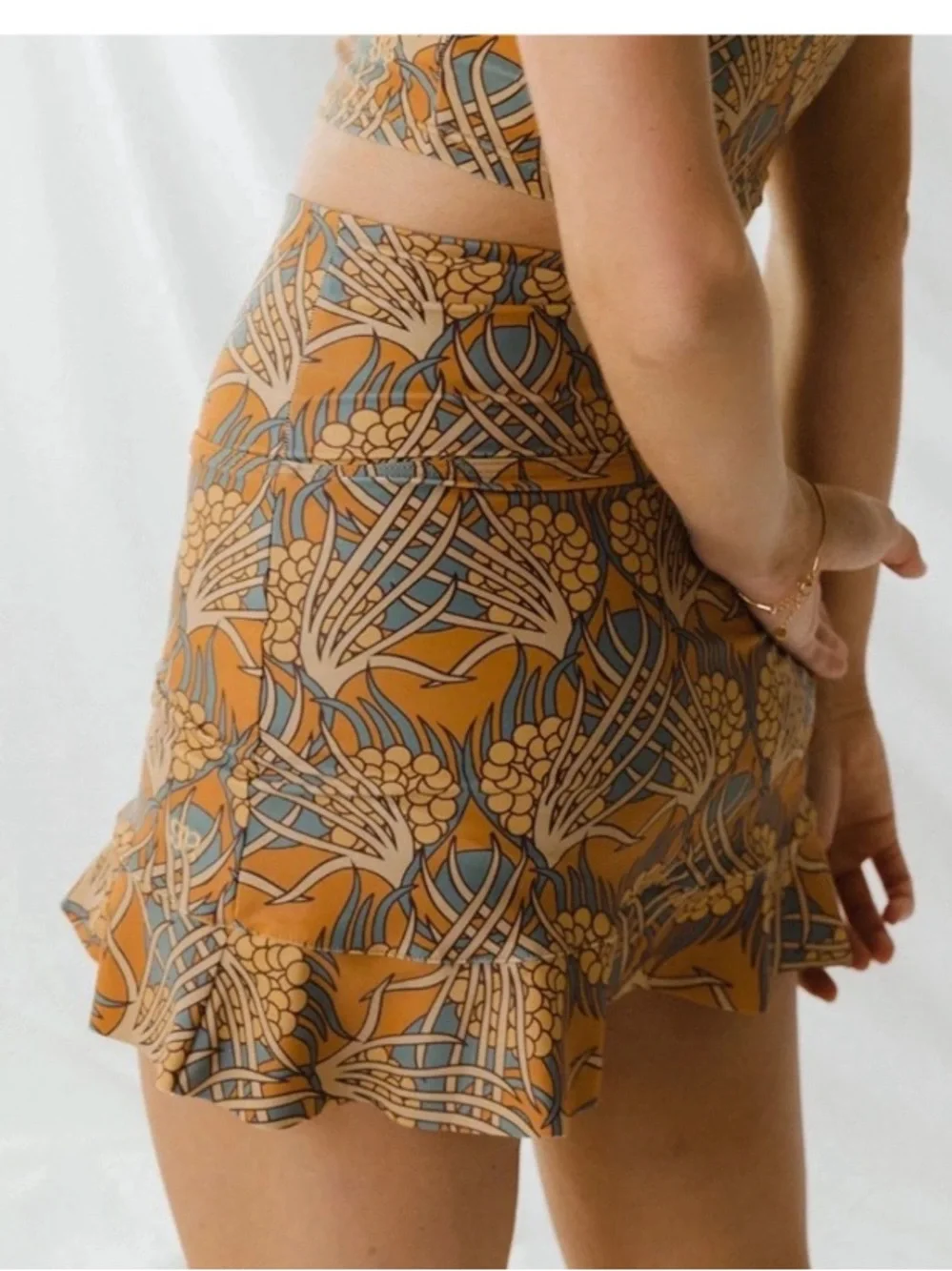 ALBION Women’s High Waist Swim Skirt Golden Hour Size M
